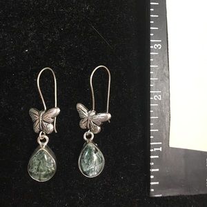 Seraphinite butterfly sterling silver earrings new